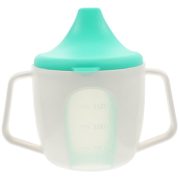 BRIGHTFUFU Vaso de agua para bebé, entrenador de bebé, vaso para sorber, vaso de agua para niños pequeños con báscula, vaso para sorber para bebé con asa