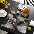 thumbnail image 3 of Gray Marble Gold Wave Pattern Summer Placemats Table Placemats Set Of 6-Linen Kitchen Washable Placemats Table Mats 11.8"x17.7" Non-Slip Heat Resistant, 3 of 5