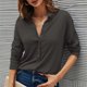 thumbnail image 1 of Ropa de primavera para mujer, camisetas con botones, camisetas de manga larga con cuello vuelto, camiseta informal de Color sólido, Camiseta holgada para oficina para mujer 2022, 1 of 5
