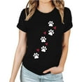 thumbnail image 2 of Pimelu Valentines Shirts for Women Womens Shirts Womens Tops Dressy Casual Valentines Day Fashion Heart Dog Paw Graphics Print Tshirt Ladies Short Sleeve Plus Size Blouses, 2 of 3