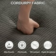 thumbnail image 3 of Vicluke Memory Foam 3 Seater Sofa Couch, Convertible Sleeper Sofa Bed w/Corduroy Fabric, Side Pockets, Foldable Upholstered Compressed Sofa Bed for Living Room, Apartment No Assembly Required (Grey), 3 of 9