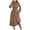 Khaki, variant on DeHolifer Women Dresses Solid Color Long Sleeve Crewneck Maxi Dress A-Line Swing Flowy Long Dress Khaki M