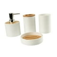 thumbnail image 3 of Tnarru 4-piece Bathroom Accessory Set, Soap Dish, Bathroom Decor, Toothbrush Holder, Bathroom Accessory, Complete Set for Bathroom Countertop white, 3 of 8