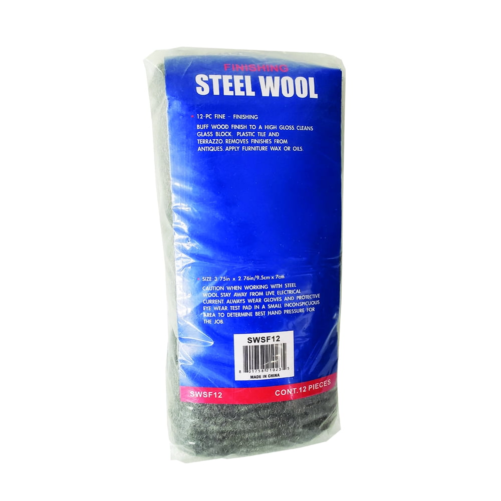 Robtec Steel Wool Pads, Super Fine, Grade 0000, Pack of 12