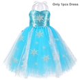 thumbnail image 3 of Vestido de Elsa para niñas, vestido de princesa con tutú de tul, disfraz de reina de la nieve con copos de nieve para niños, fiesta de Halloween, carnaval, Purim, vestidos de cosplay, 3 of 5