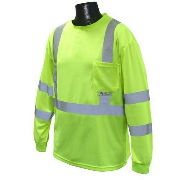 Radians ST21-3PGS-M Class 3 Max-Dri Moisture Wicking Mesh Long Sleeve Safety T-Shirt  Hi/Vis Green
