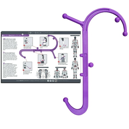 The Authentic Body Back Buddy Junior Trigger Point Therapy Self Massage Tool w/ Usage Poster - Portable Lower Back, Neck & Shoulder Massager - Myofascial Release - Acupressure - Reflexology (PURPLE)