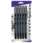 Pentel Pointliner Pen Set, Assorted Sizes, Black