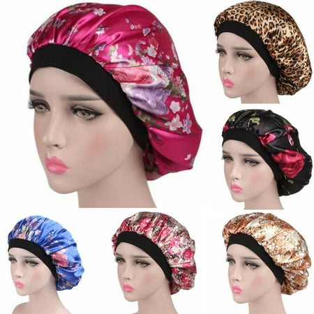 Cheese Head Hat - The Noble Collection Silk Night Sleep Cap Hair Bonnet Hat Head Cover Satin Turban Wrap Band Elastic