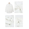thumbnail image 5 of Eternatastic Frayed Hem Button Down Shacket Pocketed Long Sleeve Denim Jacket For Women Plus Size XXL White Female, 5 of 8