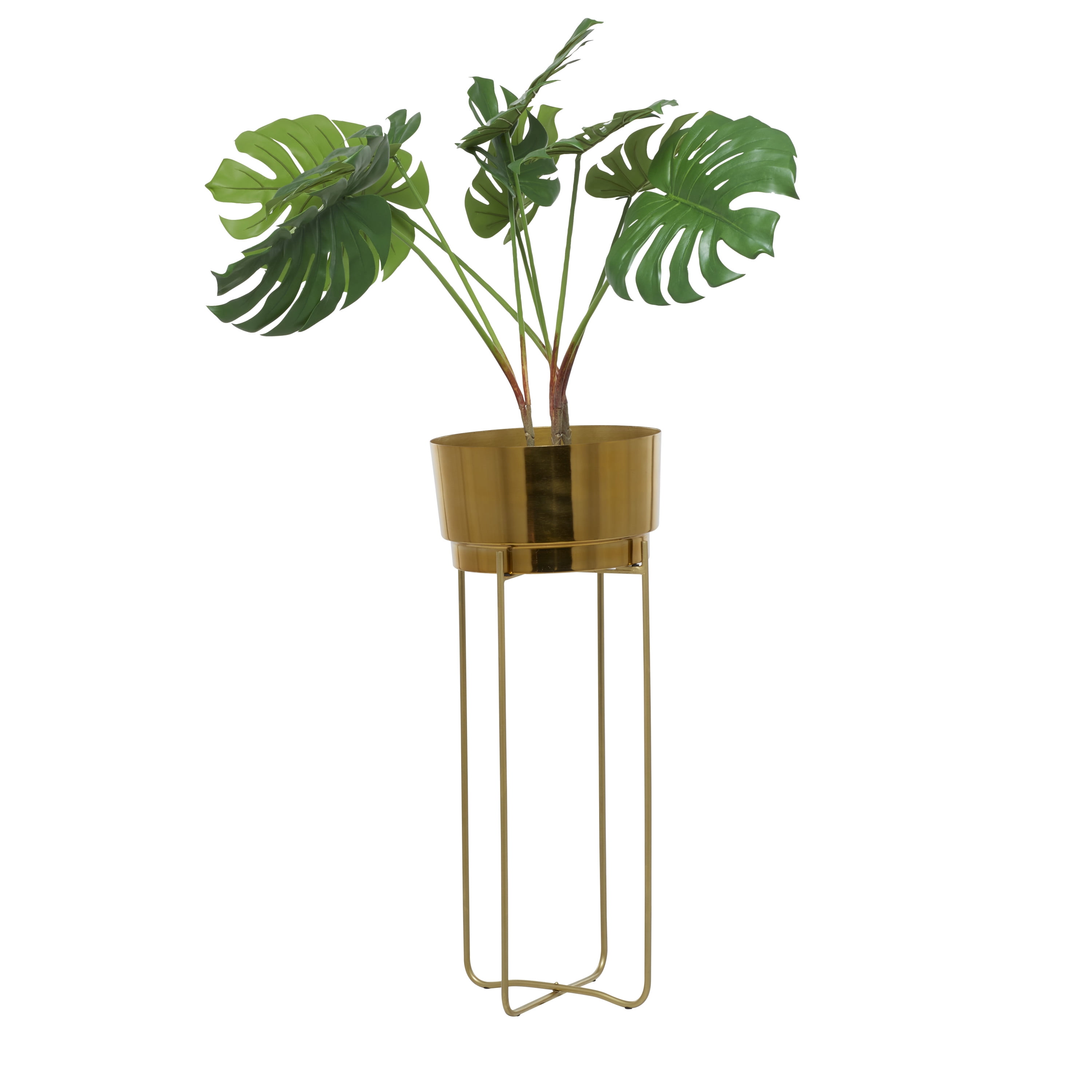 CosmoLiving by Cosmopolitan 31", 25"H Gold Metal Planter with Removable Stand (2 Count)