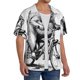 thumbnail image 2 of Fotbe Capybara Riding Bicycle Camisa Estampada de Manga Corta para Hombre, Casual de Verano, Estilo Playero, Sin Arrugas-Small, 2 of 5