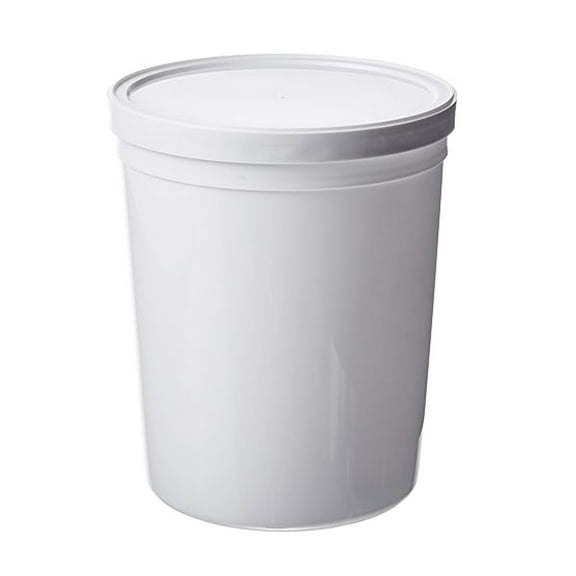 43900 Round Tub with Cover, HDPE, 80 oz., 10 Piece, White
