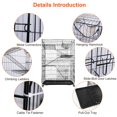 thumbnail image 4 of iMounTEK 53 inch 4-Tier Collapsible Cat Enclosures, Extra Large Metal Wire Cat Cage Indoor with Wheels, Ramps, Removable Tray Hammock for 1-3 Cats, 4 of 9