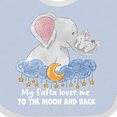 thumbnail image 4 of Inktastic My Safta Loves Me to the Moon and Back Elephant Family Boys or Girls Baby Bib, 4 of 4