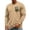 Khaki, variant on YNGKMEA Men's T-Shirt Long Sleeve Crew Neck Basic Tee Shirts Fashion Casual Pumpkin Print Top