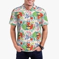 thumbnail image 3 of Balery Mushroom and Frogs Printed Men’s Short Sleeve Polo Shirt, Midweight Men's Shirt,Golf Polo shirts -, 3 of 9