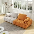 thumbnail image 3 of Modern Loveseat Sofa, Luxury 86.6″ Large Size 2 Seater Couch, Comfy Sectional Cloud Sofa Couches Upholstered Couch for Living Room Bedroom Apartment, Beige and Yellow, 3 of 8