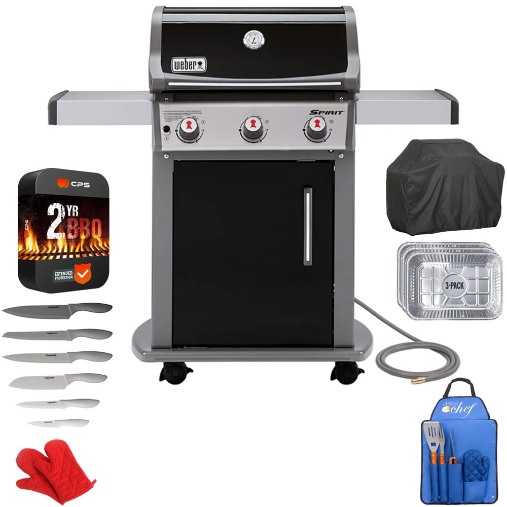er 47510001 Spirit E310 3Burner Natural Gas Grill Black Bundle