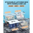 thumbnail image 5 of 6 Pack Plastic Storage Bins With Lids 7 Quart Stackable With Buckle Latches Handles Organizer Totes For Home Office Pantry, 5 of 8