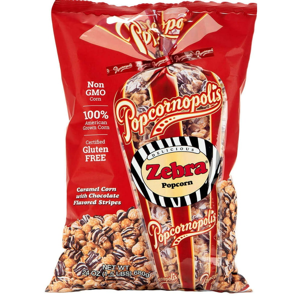 Popcornopolis Zebra Popcorn, 24 Ounce