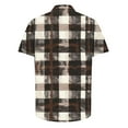 thumbnail image 4 of yillto Mens Big and Tall Plaid Shirts Button down Short Sleeve Lightweight Summer Beach Tshirts, 4 of 5