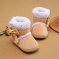 thumbnail image 6 of Baywell Baby Girl Plush Winter Snow Bowknot Boots Brown 7-12 Months, 6 of 7