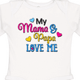 thumbnail image 4 of Inktastic My Mama and Papa Love me with Hearts Boys or Girls Long Sleeve Baby Bodysuit, 4 of 5
