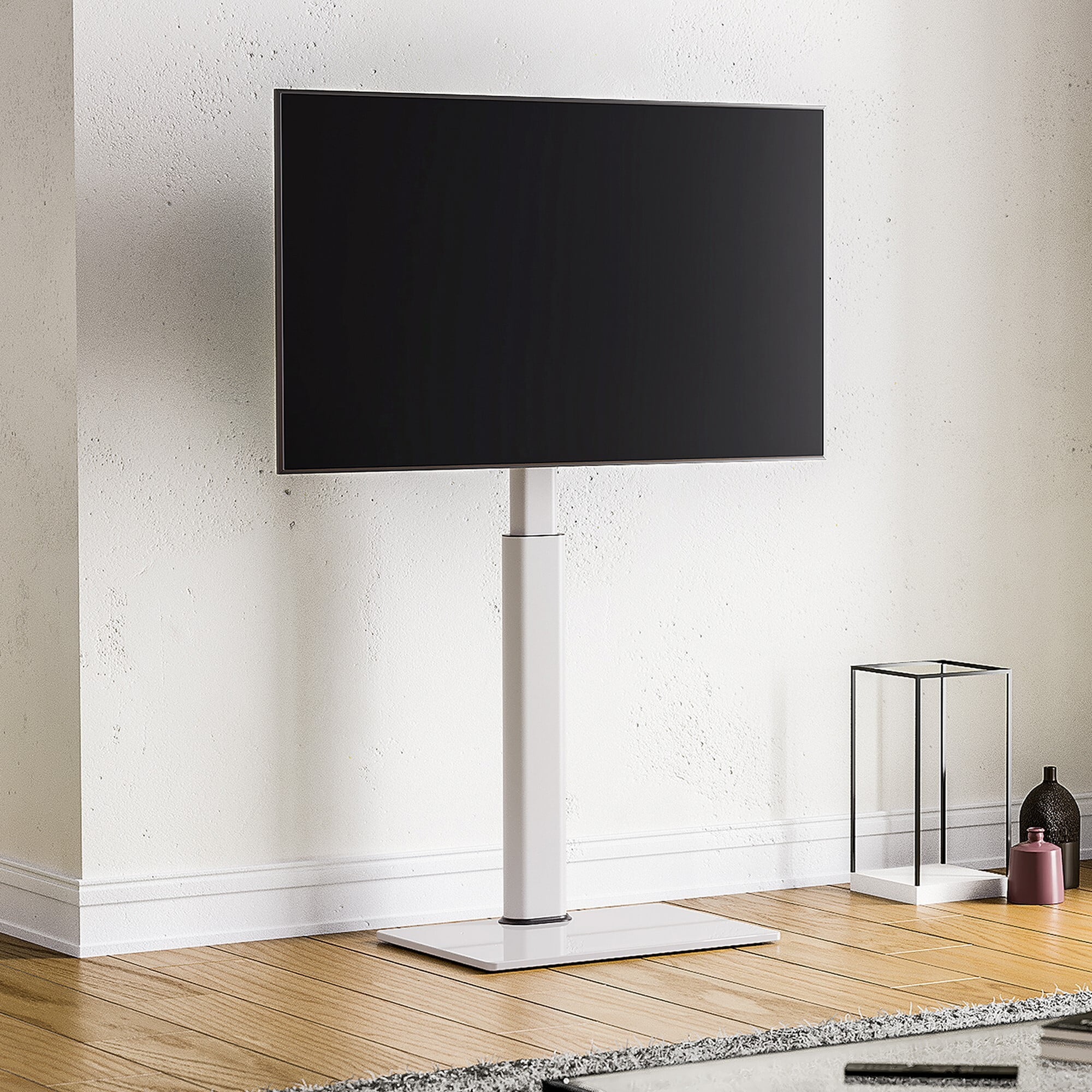 FITUEYES White TV Stand With Swivel Mount Floor Corner TV Stand For 32 jasiway-contemporary-white-tv-stand-tv-console-fits-tvs-up-to-80-in