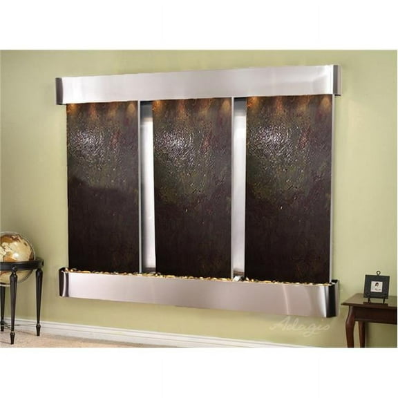 Adagio DCR2014 Deep Creek Falls Round Stainless Steel Multicolor Featherstone Wall Fountain