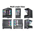 thumbnail image 2 of SAMA SV02 ATX Computer Gaming PC Case Mid Tower Black with 3 ARGB Fans Pre-Installed, Tempered Glass Transparent Side Panel,BTF Back Plug Motherboard Design, 2 of 7