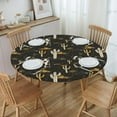 thumbnail image 4 of Cherry Fruit Black Round Fitted Tablecloth, Waterproof Outdoor Table Cloth Fitted with Elastic Wipeable Table Cover Fit for 45" - 50" Diameter, 4 of 6