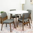 thumbnail image 6 of Ashcroft Piper Modern 43" Solid Wood Round Dining Table in Walnut/White, 6 of 7