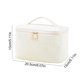 thumbnail image 3 of Bolsa de maquillaje de pana de gran capacidad - Organizador cosmético de viaje de nylon blanco, diseño de apertura amplia para portátil, estuche de almacenamiento ligero para mujeres, 3 of 6