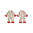 thumbnail image 2 of Cjfdfy Newborn Baby Girl Christmas Satin Pajamas Romper Santa Claus Printed Long Sleeve Furry Trim Jumpsuit Infant Cute Christmas Holiday Fall Winter Sleepwear 0-18 Months, 2 of 9