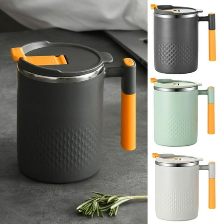 

450ML Coffee Mug Leak-proof Wide Mouth Large Capacity Heat Insulation Stainless Steel Water Drinking Cup with Lid Household Supplies