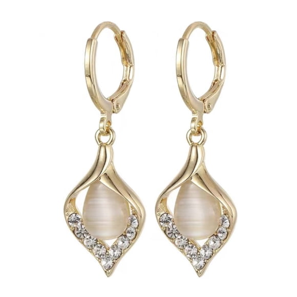 OUEPLLOZ Clearance 925 Sterling Silver Pearl Drop Earrings for Women Trendy Gold Hypoallergenic Dangle Earrings Wedding Earrings Jewelry for Brides(White,One Size)