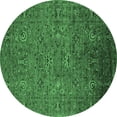thumbnail image 1 of Ahgly Company Indoor Round Oriental Emerald Green Industrial Area Rugs, 6' Round, 1 of 4
