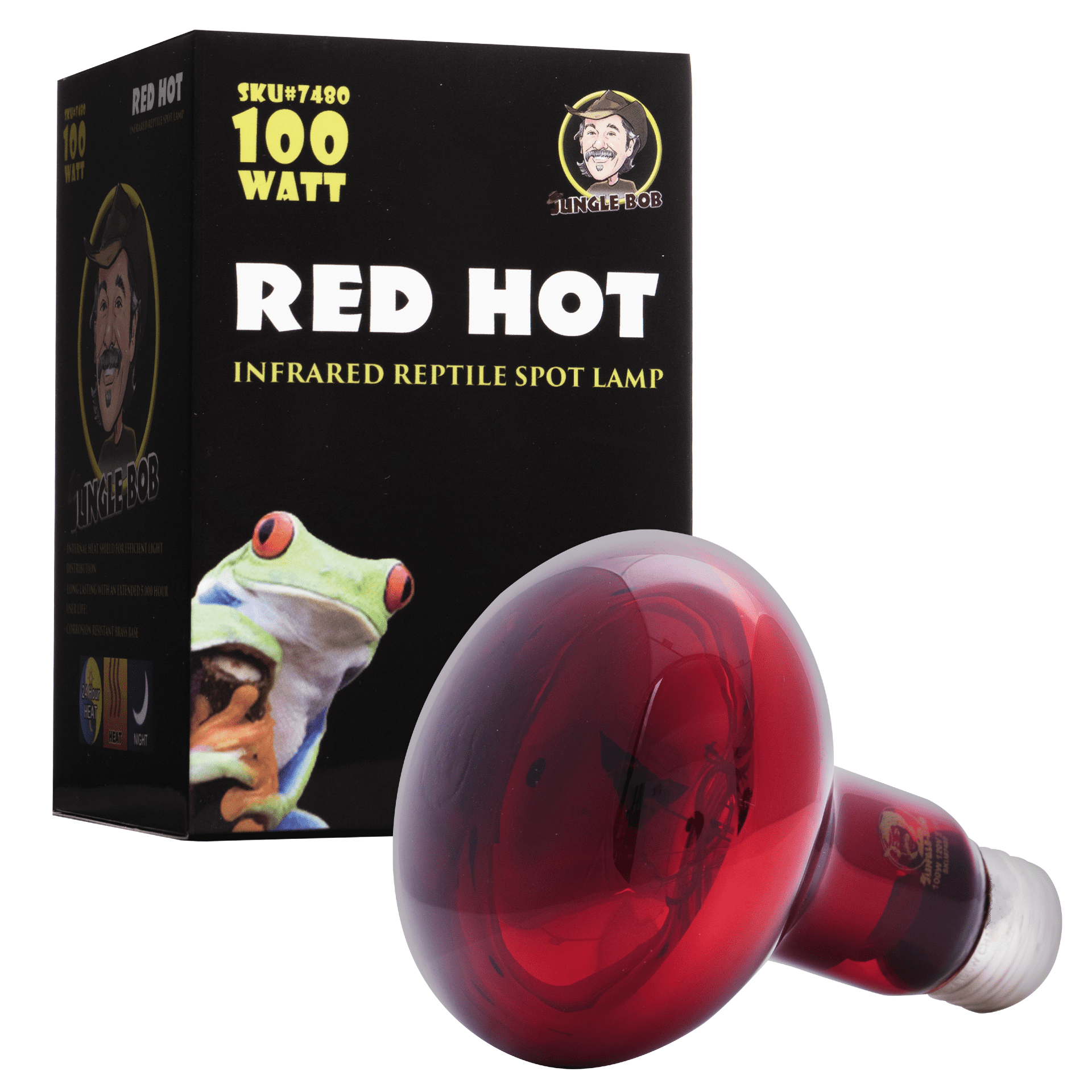 Jungle Bob Reptile Heat Lamp Infrared Nocturnal Spot Light Bulb Red Hot