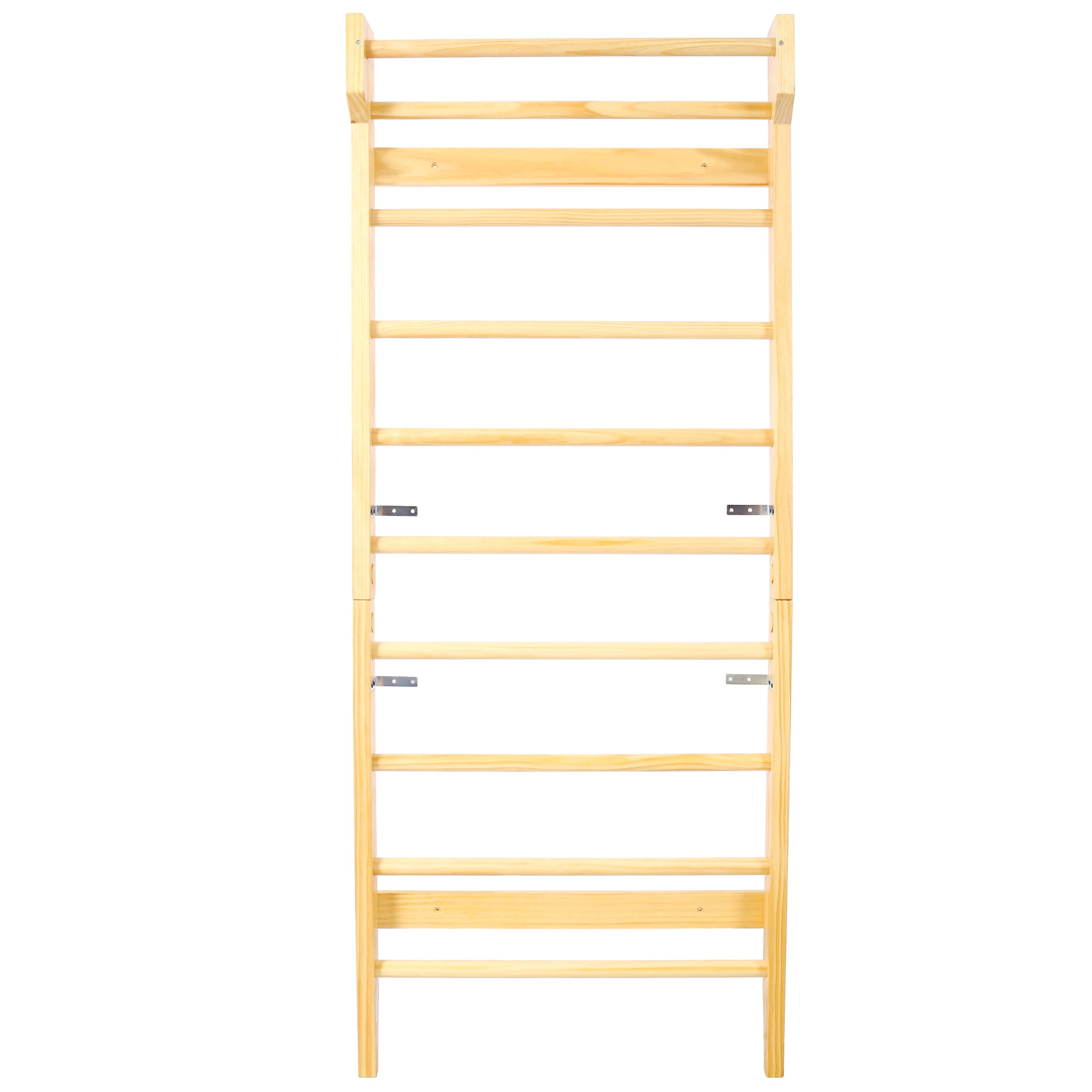 LuckyNote Swedish Ladder Stall Bars with Adjustable Pull Up Bar, 86.6“ H Wooden Wall Mounted Gym for Home, Physical Therapy, Gymnastics & Strength Training