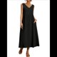 thumbnail image 3 of Vestido de Verano para Mujer 2025, Sin Mangas, Cuello en V, Informal, Escalonado, con Bolsillos Negro XXL, 3 of 7