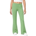 thumbnail image 2 of biudgviw Girls Flare Leg Pants Casual Workout Pull On Pants Children Elastic Waist Dance Yoga Pants for Daily Wear(Green,9-10 Years), 2 of 7