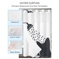 thumbnail image 4 of No Hook Shower Curtain with Snap-in Liner, Cats Showering Waterproof Fabric Bathroom Curtains, Modern Abstract Art Funny Animals Bath Curtains & Mesh Top Window 54"x78", 4 of 9
