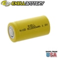 thumbnail image 2 of 2x Exell SubC 1.2V 2000mAh NiCD Flat Top Rechargeable Batteries, 2 of 4