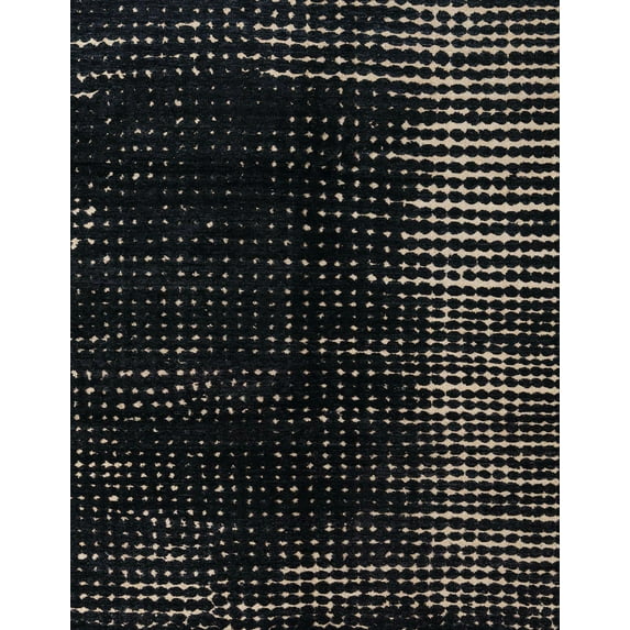 Ahgly Company Indoor Rectangle Abstract Black Abstract Area Rugs, 6' x 9'
