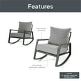 thumbnail image 3 of Better Homes & Gardens Marlow Outdoor 2pk Patio Rocking Chairs, Black Frame/Gray Cushion, 3 of 11