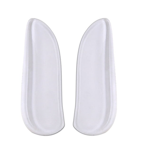 Cuña medial lateral del talón de silicona, 2 pares, universal, inserto adhesivo para zapatos para dolor de rodilla, piernas arqueadas, alineación de pies
