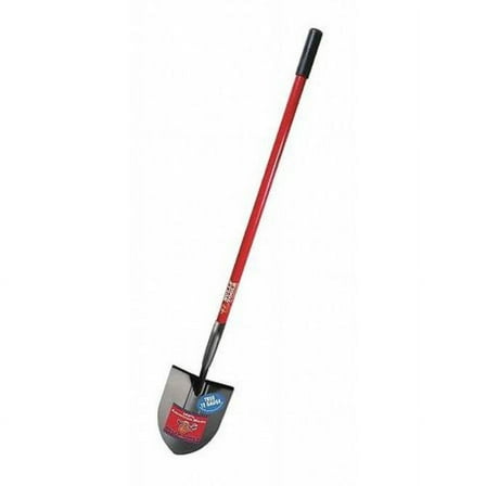 Bully Tools 92515 12-Gauge Round Point Shovel with Fiberglass Long Handle
