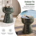 thumbnail image 4 of Dayalane Round Faux Stone Side Table, 15.5" Modern Green Hourglass End Table Indoor Outdoor, Green Marble Look Accent Drink Stool for Living Room Patio, Fully Assembled, 4 of 11