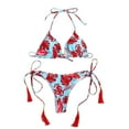 thumbnail image 2 of BONIXOOM Womens Swimsuits Tankini None Printed Bikinis Bikini Summer Swimwears on Clearance Red Size 8, 2 of 4